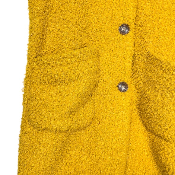 Gold Halogen Three Quarter Length Hooded Poodle Coat with Button Front & Pockets - Picture 2 of 5